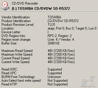 Toshiba SD-R5372 - Alcohol 120%