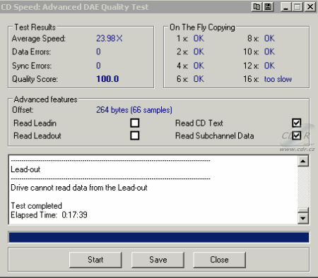 NEC ND-3250 - CDspeed Advanced DAE speed test