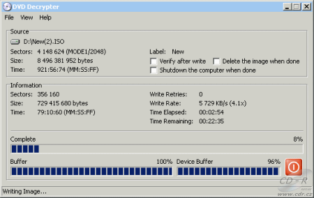 NEC ND-3250 - DVD Decrypter zápis DVD+R DL 4×