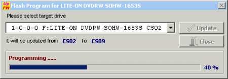 LiteOn SOHW-1653S - změna firmware