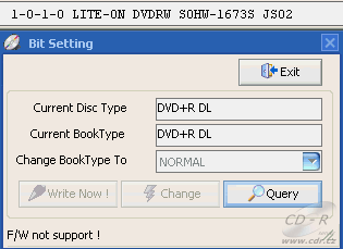 LiteOn SOHW-1673S - BookType DVD+R DL not support