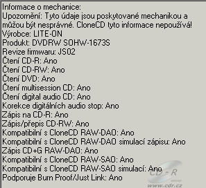 LiteOn SOHW-1673S - CloneCD