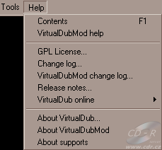 VirtualDub - Menu Help