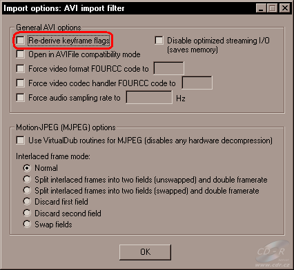 VirtualDub - AVI import filter