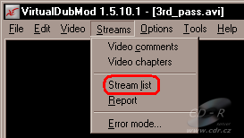VirtualDub - Stream list