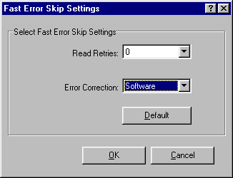 CloneCD Fast Error Skip Settings ...