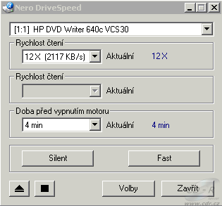 HP dvd640i - rychlost čtení Silent