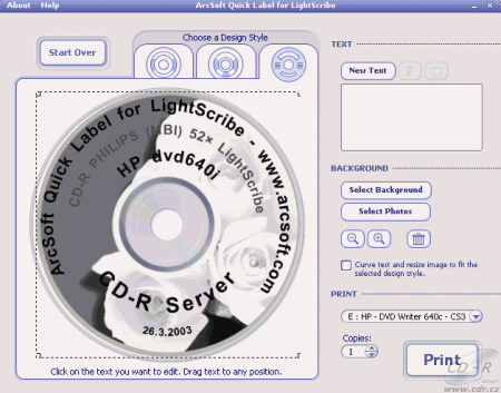 ArcSoft Quick Label - LightScribe