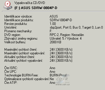 ASUS SDRW-0804P-D - Alcohol 120%