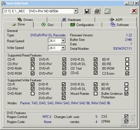 NEC ND-6650A - Nero InfoTool