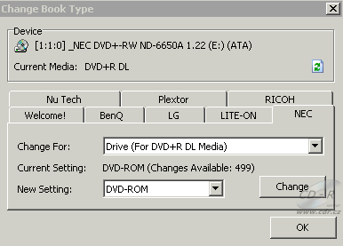 NEC ND-6650A - DVD Decrypter Bit setting