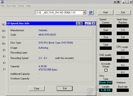 NEC ND-3540A - BookType DVD-RW před zápisem