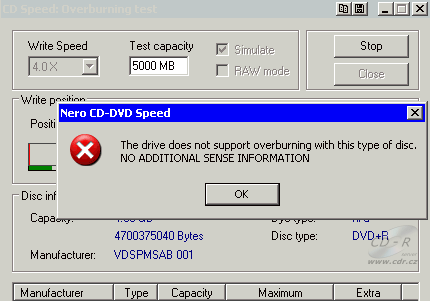 NEC ND-3540A - CDspeed overburn DVD+R