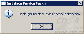 Úspešné dokončení integrace SP4 do instalační sady Windows 2000