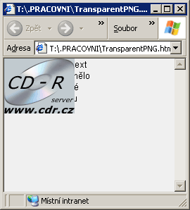 Internet Explorer 6 průhledné PNG soubory (s alfa kanálem) nezvl