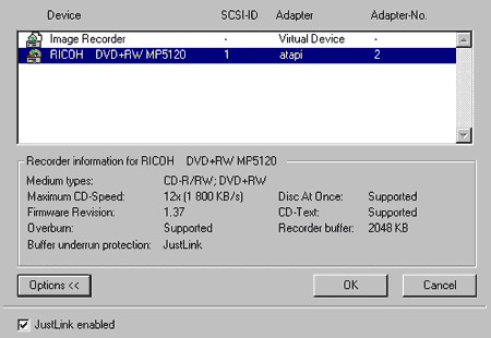 DVD+RW Ricoh MP5120A: Nero