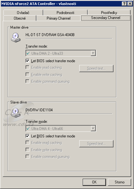 Mechanika rekordéru PVR-1210 v PC: Ovladač k čipsetu nForce2