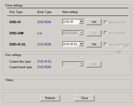 LG GSA-2166D - nastavení book type