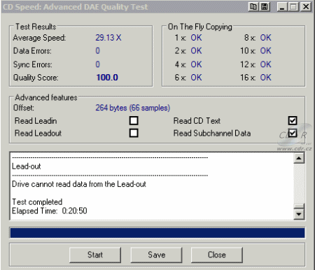 NEC ND-4550A - CDspeed Advanced DAE speed test