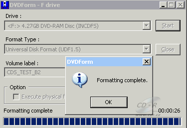 HP dvd840i - DVDform UDF 1.50