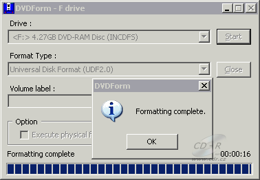 HP dvd840i - DVDform UDF 2.00