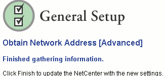 NetCenter: ukončení síťových nastavení