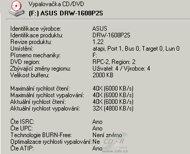 ASUS DRW-1608P2S - Alcohol 120%
