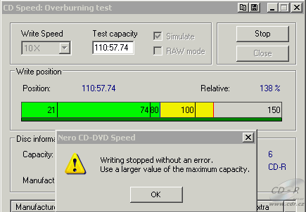 Sony DW-Q78A - CDspeed overburn