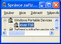 iRiver T10: Screenshot ze Správce zařízení