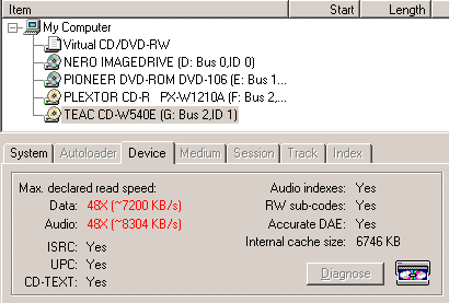 Teac CD-W540E DiscJuggler čtení