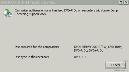 Panasonic UJ-846S - Nero DVD-R DL layer jump
