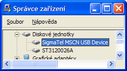 Screenshot ze správce zařízení