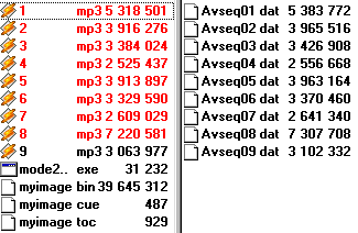 Mode2 CD Maker porovnání souborů