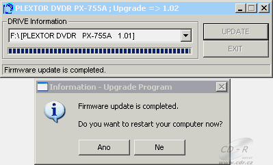 Plextor PX-755A - firmware změna