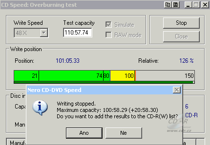 Plextor PX-755A - CDspeed overburn