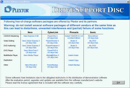 Plextor PX-755A - Drive Support Disc