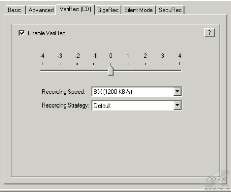 Plextor PX-755A - PlexTools VariRec