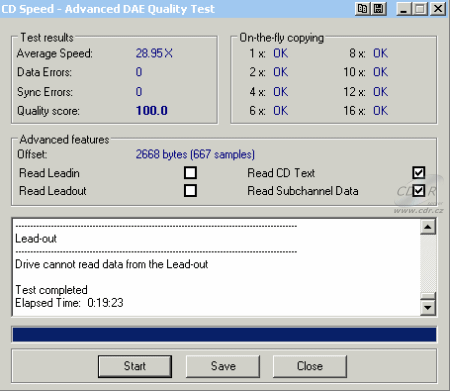 LG GSA-H10N - CDspeed Advanced DAE Speed Test