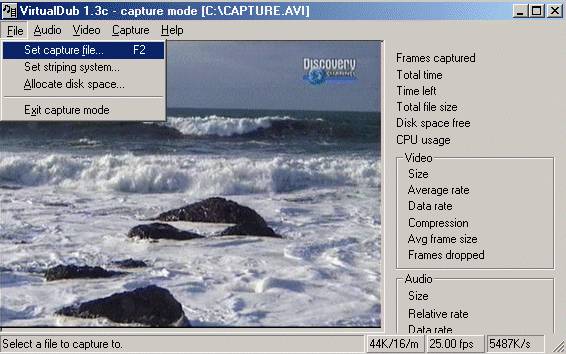VirtualDub Set Capture