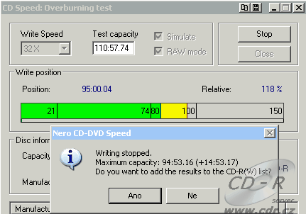 CDspeed Overburn