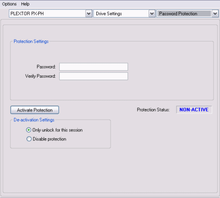 PlexTools Professional HDD Drive protection