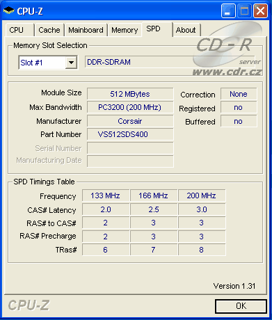 Obrázek programu CPU-Z