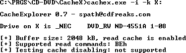 Cache explorer - informace o mechanice a cache s audio CD