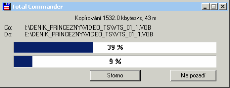 NEC ND-4571A - TotalCommander přenos DVD-RAM začátek