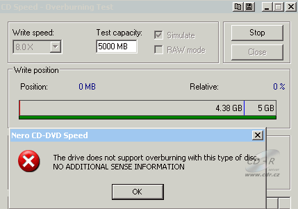 BenQ DW1670 - CDspeed overburn DVD-R