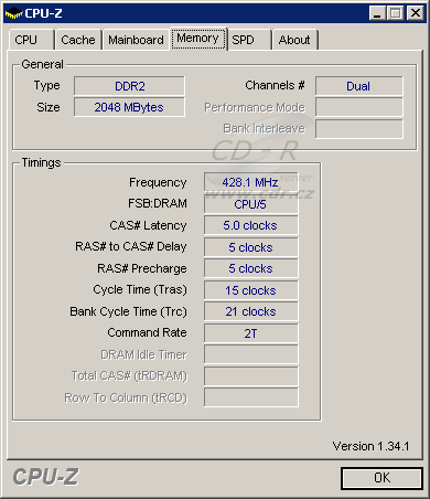 CPU-Z - informace o paměti s přetaktovaným procesorem Sempron 30