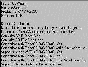 HP dvd200i CloneCD