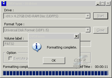 Optiarc AD-7170A - DVDForm UDF 1.50