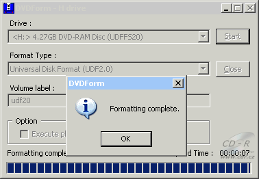 Optiarc AD-7170A - DVDForm UDF 2.00