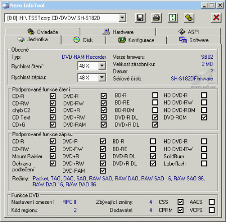 Samsung SH-S182D - Nero InfoTool